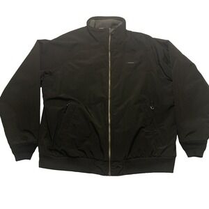 Lands End The Squall Jacket Mens XL 46-48 Full Zip BLACK Fleece Lined Warm